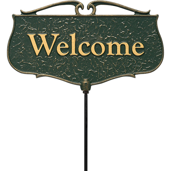 Whitehall Products LLC - WH10044 - 12"W x 7"H plus 17"stake "Welcome", Garden Poem Sign