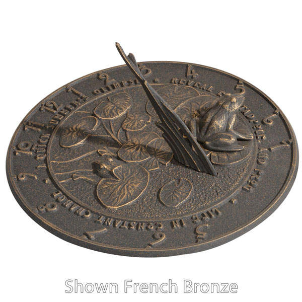 Whitehall Products LLC - WH00747 - 12" Diameter Frog Large Sundial, French Bronze