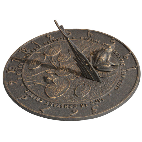 Whitehall Products LLC - WH00492 - 12" Diameter Frog Large Sundial, Oil Rub Bronze