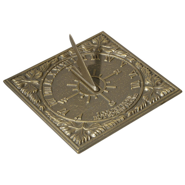 Whitehall Products LLC - WH00487 - 8 1/4"L x 8 1/4"W Sunny Hours Medium Sundial, French Bronze