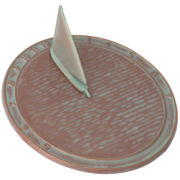 Whitehall Products LLC - WH00478 - 9 1/2" Diameter Day Sailor Medium Sundial, Copper Verdi