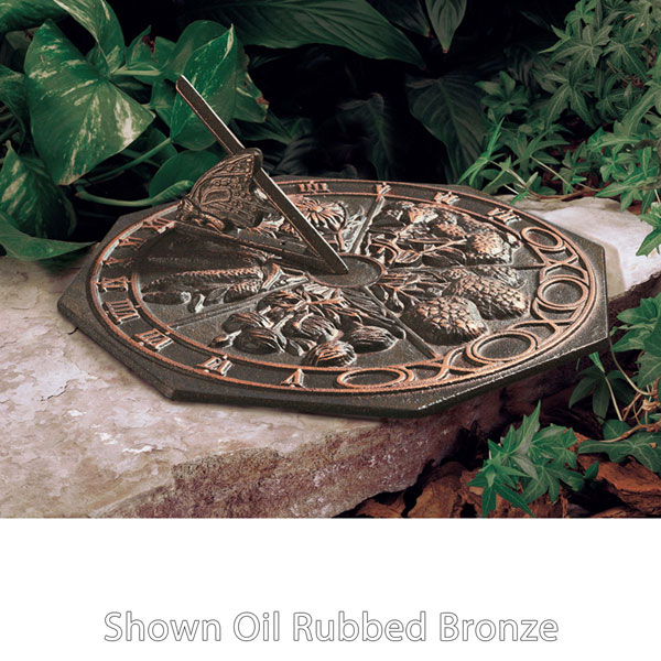 Whitehall Products LLC - WH00473 - 10" Diameter Butterfly Medium Sundial, French Bronze