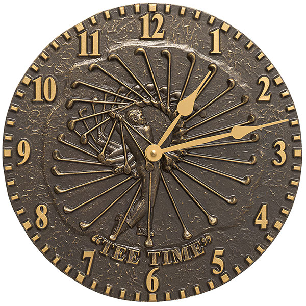 Whitehall Products LLC - WH01671 - 12" Diameter Golfer Clock, French Bronze
