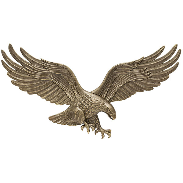 Whitehall Products LLC - WH00734 - 29"W x 9"H 29" Wall Eagle, Antique Brass