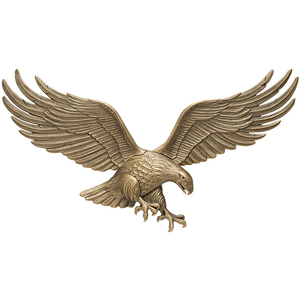 Whitehall Products LLC - WH00755 - 36"W x 11"H 36" Wall Eagle, Antique Brass