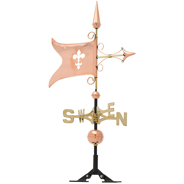 Whitehall Products LLC - WH45176 - 25"L x 3"W x 53 1/2"H Copper Banner Classic Directions Weathervane, Polished