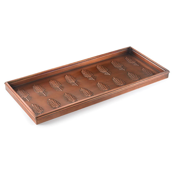 Good Directions - GD101VB - Pine Cones Multi-Purpose Boot Tray for Boots, Shoes, Plants, Pet Bowls, and More, Copper Finish