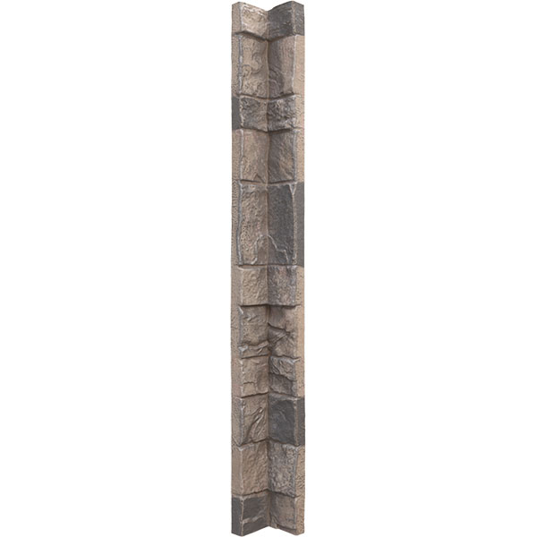 Ekena Millwork - Universal Inside Corner for EverStone Faux Stone Siding Panels, 3"W x 3"D x 48"H