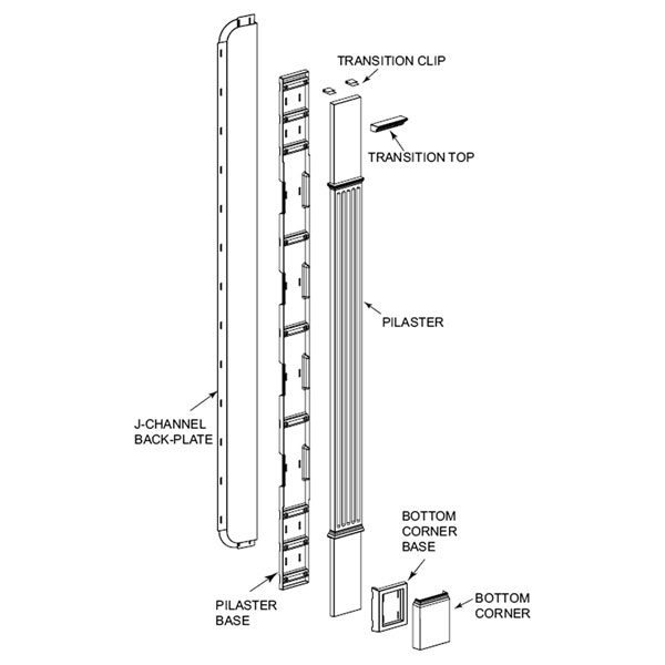 Mid-America - 00832696 - J-Channel Back-Plate for Pilaster