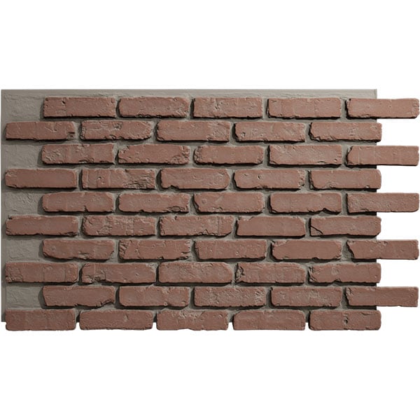 EverStone Aged Brick Faux Brick Panel, 46 7/8"W x 27"H x 1 1/4"D, Old Chicago Color