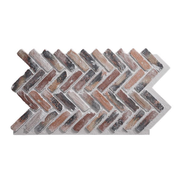 EverStone Herringbone Faux Brick Panel, 46 1/2"W x 25 1/4"H x 1"D, Farmhouse Color