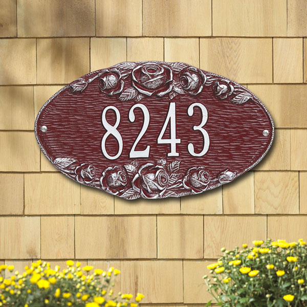 Whitehall Products LLC - WH4005 - 13 1/2"W x 7 3/4"H Rose Oval One Line Wall Plaque