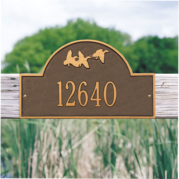 Whitehall Products LLC - WH5127 - 15 3/4"W x 9 1/4"H Flying Duck Arch One Line Wall Plaque