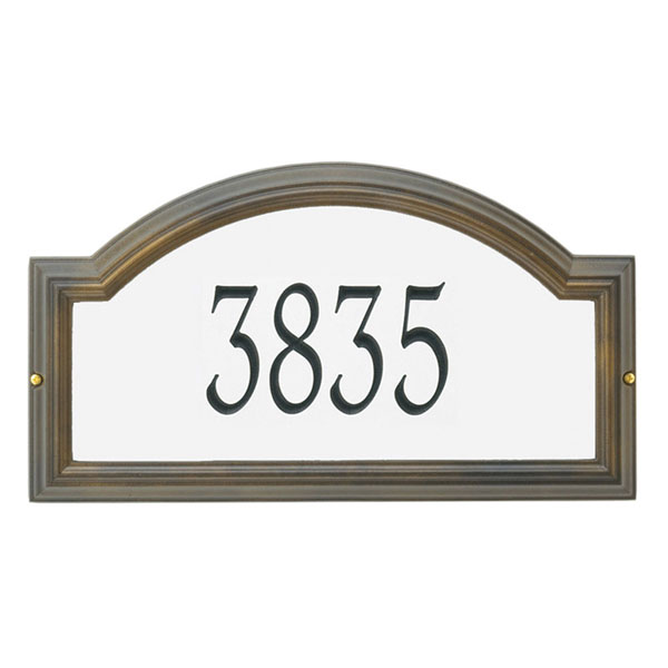 Whitehall Products LLC - WH5670 - 17"W x 9 1/2"H x 1 1/4"D Providence Arch Reflective Wall Plaque One Line