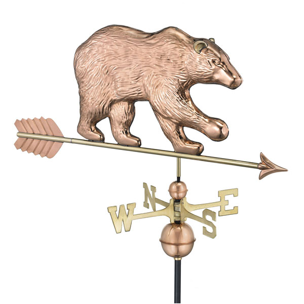 Good Directions - GD695PA - Bear Weathervane with Arrow - Pure Copper