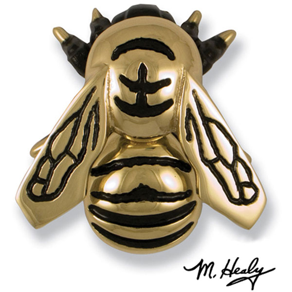 Michael Healy Designs - MH1101 - 4 1/2"W x 2"D x 5"H Michael Healy Bumblebee Door Knocker, Brass