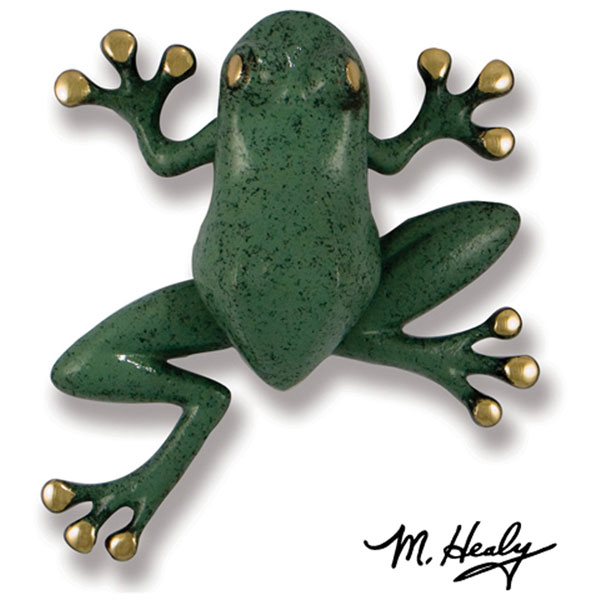 Michael Healy Designs - MH1401 - 5 1/2"W x 2"D x 6"H Michael Healy Frog Door Knocker, Brass