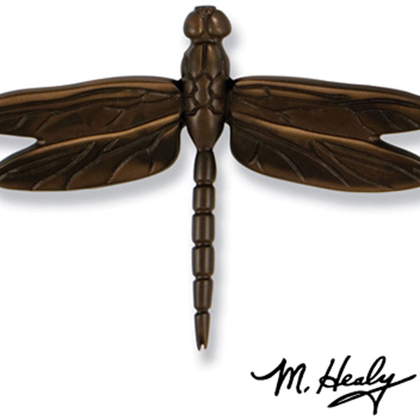 Michael Healy Designs - MH1014 - 8 1/2"W x 1 3/4"D x 6"H Michael Healy Dragonfly Door Knocker, Oiled Bronze
