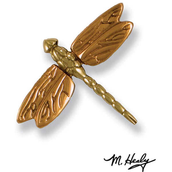 Michael Healy Designs - MHR16 - 3 1/4"W x 3 1/4"H Michael Healy Dragonfly Doorbell Ringer, Brass and Bronze