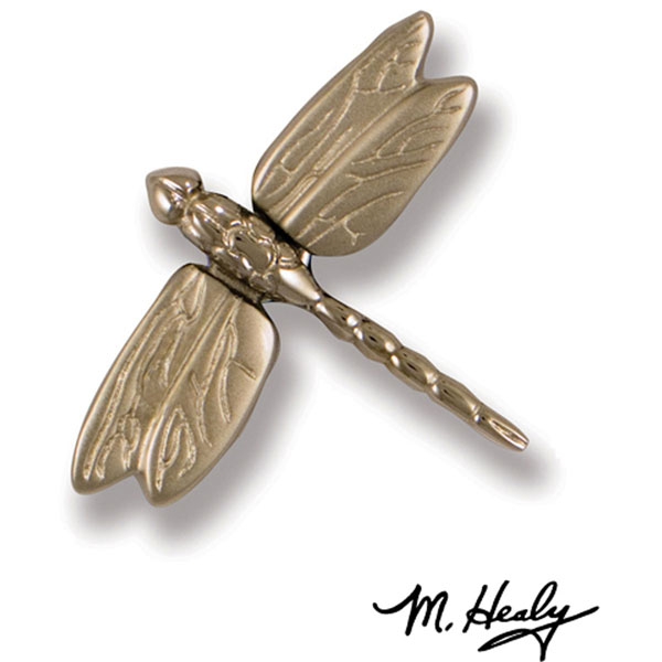 Michael Healy Designs - MHR49 - 3 1/4"W x 3 1/4"H Michael Healy Dragonfly Doorbell Ringer, Nickel Silver and Chrome