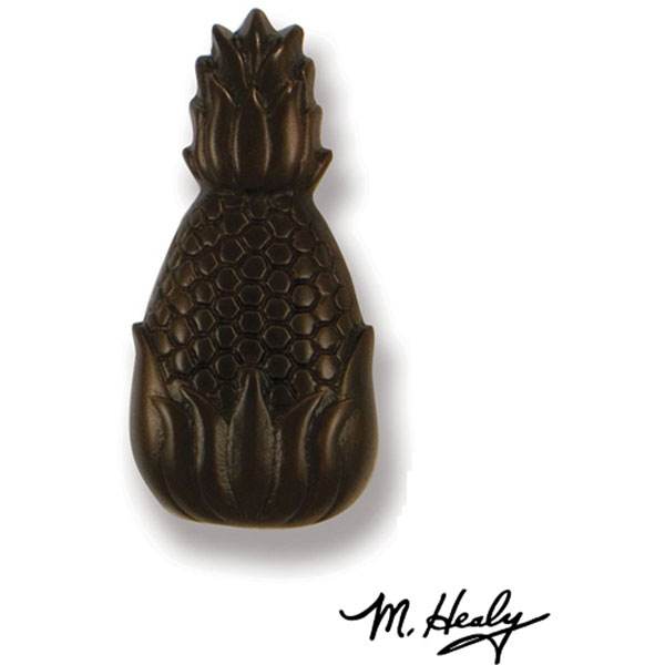 Michael Healy Designs - MHR59 - 1 3/4"W x 3 3/4"H Michael Healy Pineapple Doorbell Ringer, Oiled Bronze