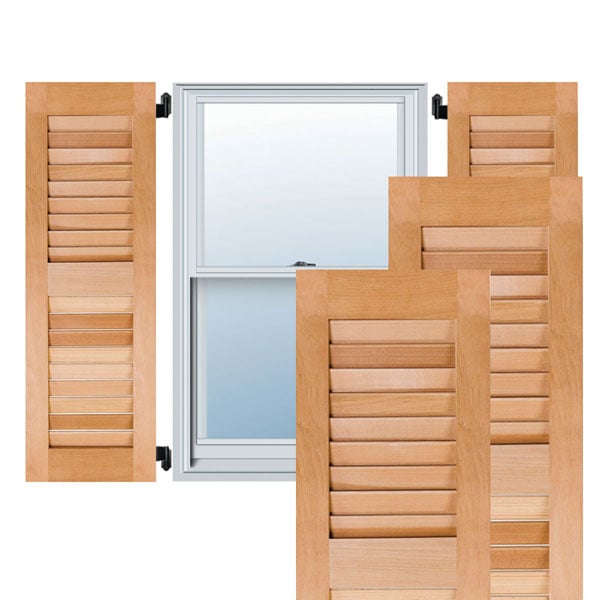 Noralco Industries, Inc. - Exterior Real Wood Louvered Shutters (Per Pair)