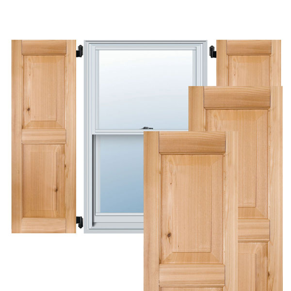 Noralco Industries, Inc. - Exterior Real Wood Open Raised Panel Shutters (Per Pair)