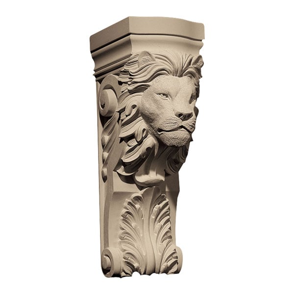 Pearlworks - CB-314 - Approx. 4-3/4" x 14" x 5-1/2" Lion's face with acanthus.