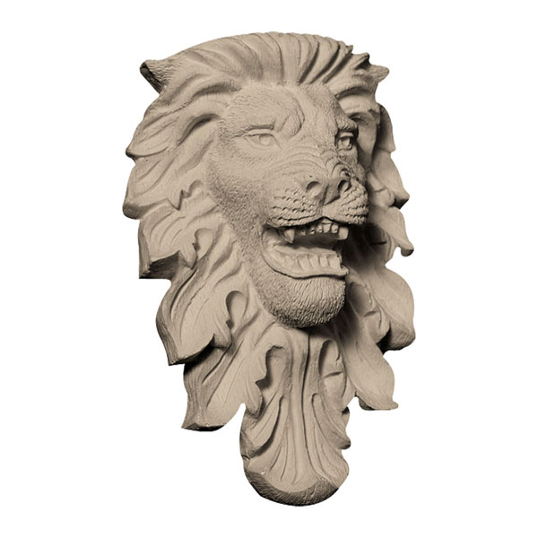 Pearlworks - FACE-131 - Approx. 3-1/4" x 5" x 1-1/2" Growling lion's face.