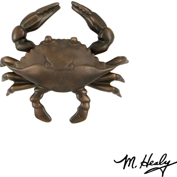 Michael Healy Designs - MHS134 - 5 1/4"W x 1 3/4"D x 4 1/2"H Michael Healy Crab Door Knocker, Oiled Bronze