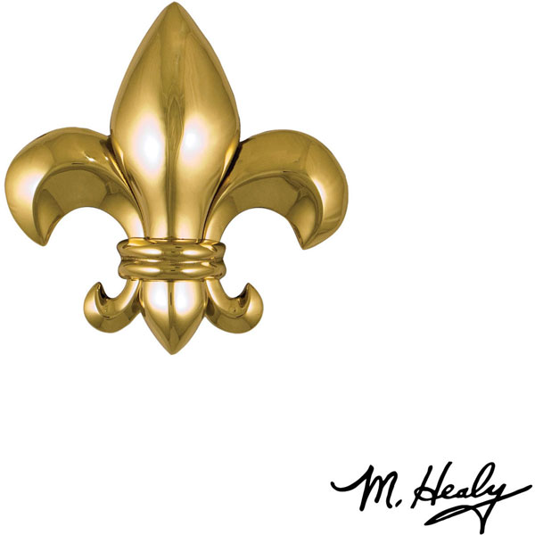Michael Healy Designs - MHS171 - 4 1/2"W x 1"D x 4 1/2"H Michael Healy Fleur de Lys Door Knocker, Brass