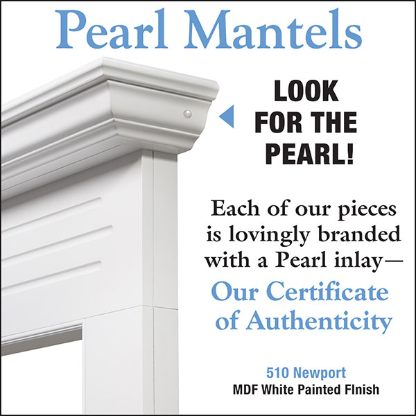 Pearl Mantels Corp. - MAN51X07X65NEWH - 40"IH x 51"H x 7"D x 48"IW x 65"OW Newport Fireplace Mantel, White