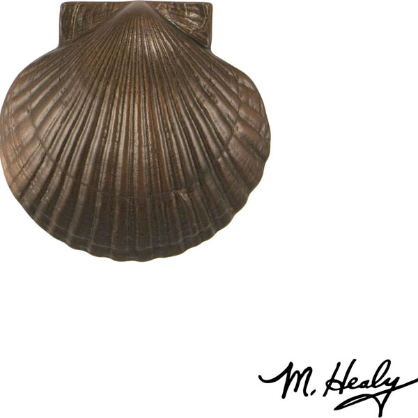Michael Healy Designs - MHS33 - 4"W x 1 1/2"D x 3 3/4"H Michael Healy Sea Scallop Door Knocker, Oiled Bronze