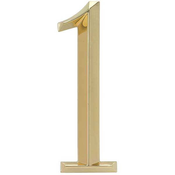 Whitehall Products LLC - WH11101 - 4"L x 1/2"W x 6"H Classic Number 1, Polished Brass