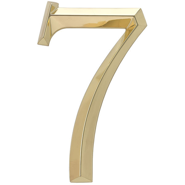 Whitehall Products LLC - WH11107 - 4"L x 1/2"W x 6"H Classic Number 7, Polished Brass