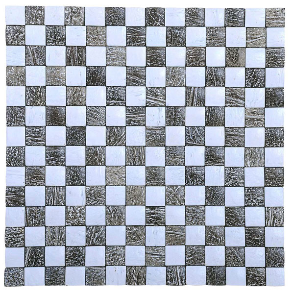 Ecotessa - CCT-20-PW - 16 1/2"W x 16 1/2"H x 1/4"D Kelapa Collection Natural Mosaic Tiles, Tumbled Patchwork (6/Pack)