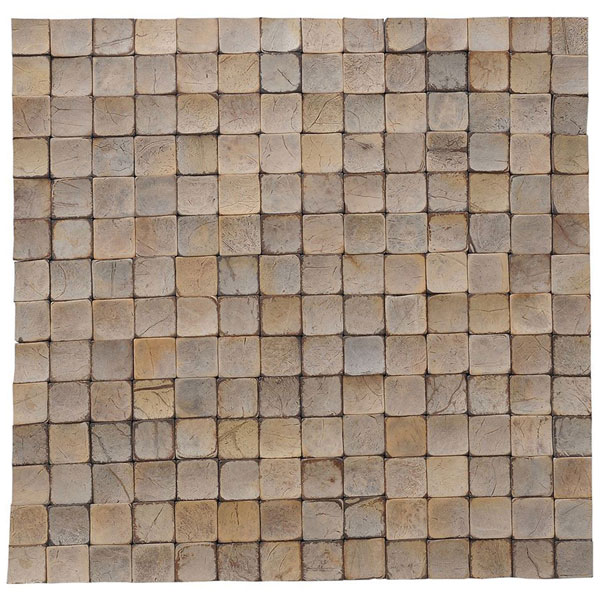 Ecotessa - CCT-20-SS - 16 1/2"W x 16 1/2"H x 1/4"D Kelapa Collection Natural Mosaic Tiles, Tumbled Sandstone (6/Pack)