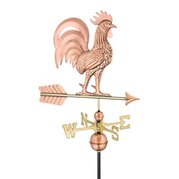 Good Directions - GD1973P - Proud Rooster Weathervane - Pure Copper