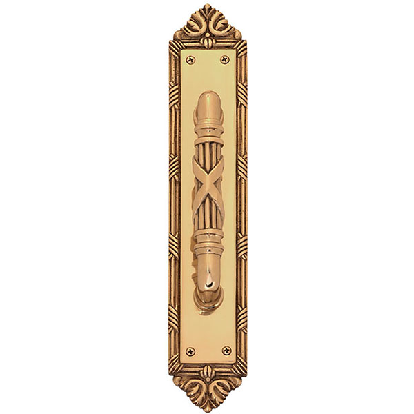 Brass Accents - A05-P7231 - 2 1/2"W x 13 3/4"H Ribbon & Reed Plate w/ 6" Center-to-Center Pull Handle