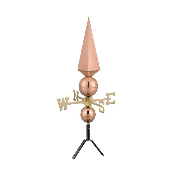 Good Directions - GD701D - 31" Lancelot Pure Copper Rooftop Finial with Directionals and Steel Roof Mount