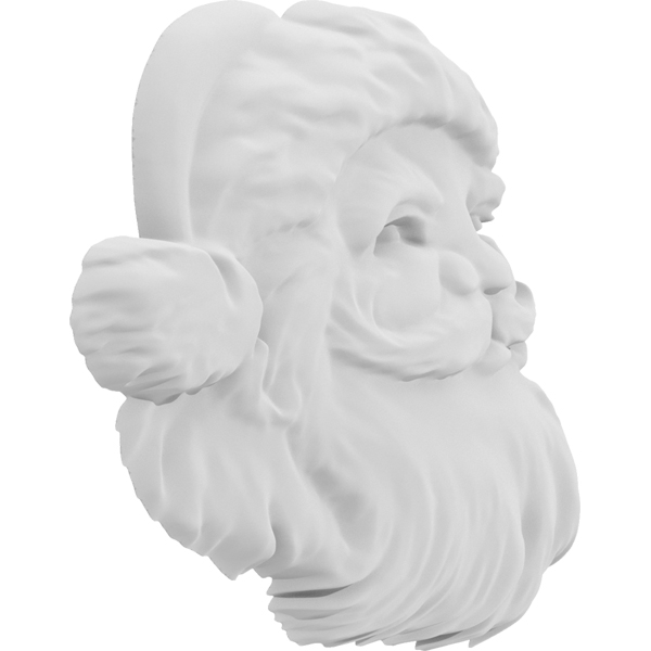 Ekena Millwork - ONLCSFXUF-L - Christmas Santa Face Left Onlay