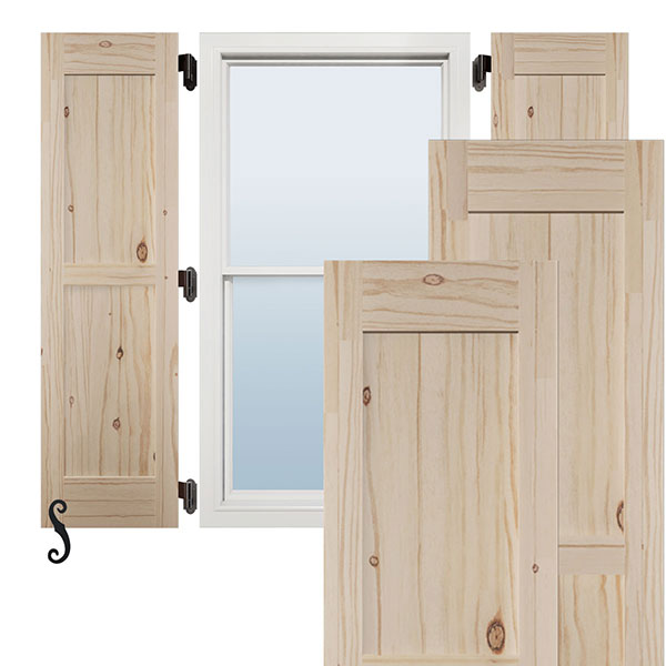 Ekena Millwork - AmeriCraft Custom Series Flat Panel Exterior Real Wood Shutters (Per Pair)