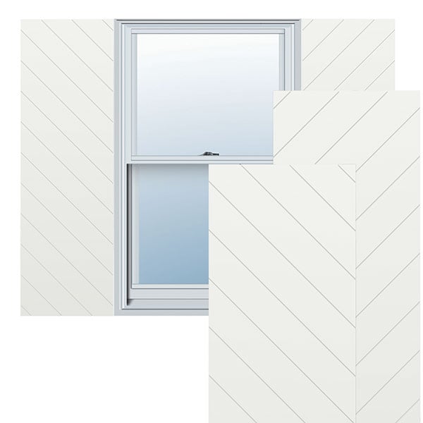 Ekena Millwork - CUSTOM-TFPDG - True Fit PVC Diagonal Slat Modern Style Shutters (Per Pair)