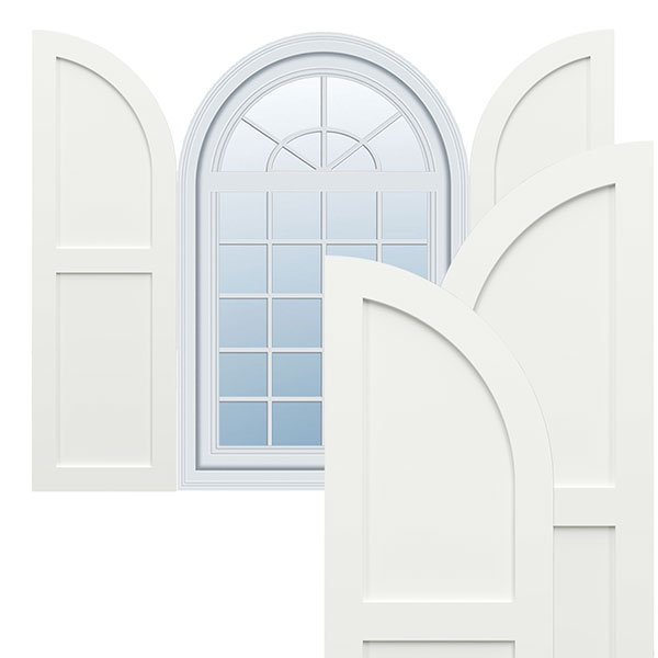 Ekena Millwork - CUSTOM-TFPFA - True Fit PVC Arch Top Flat Panel Shutters (Per Pair)