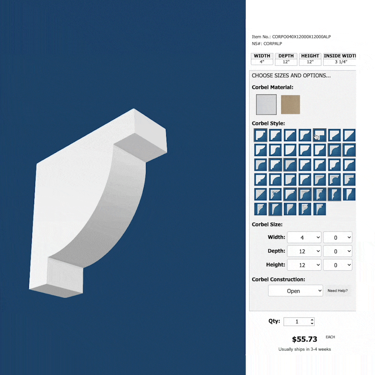 TruCraft - BUILDER-COR - Design Your Own Corbels